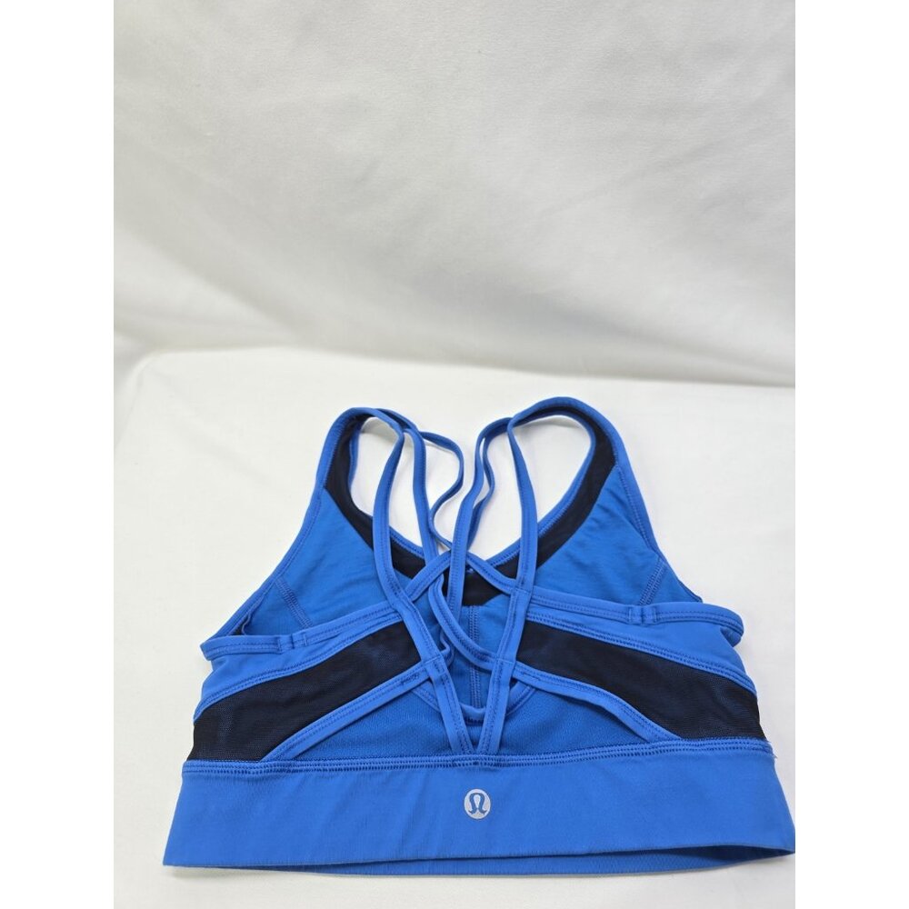 LULULEMON Strap It Like It's Hot Bra Lakeside Blue Run Gym Yoga Active- SIZE 4 - Picture 2 of 8